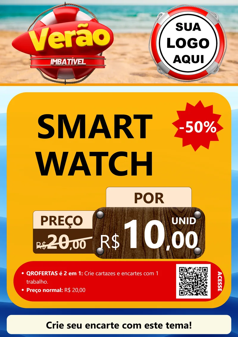 Modelo de Cartaz para Cartaz A4 Vertical com o tema Verão Imbatível para Informática