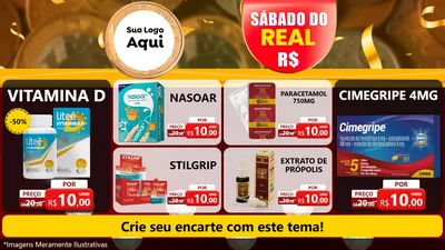 Modelo de TV para TV Horizontal com o tema Sábado do Real para Farmácia