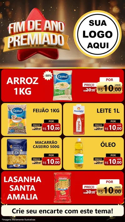 Modelo de TV para TV Vertical com o tema Fim de Ano Premiado para Supermercado