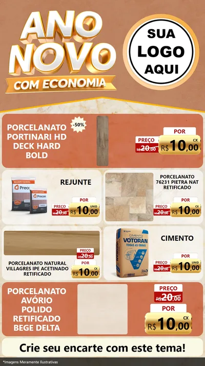 Modelo de TV para TV Vertical com o tema Ano Novo Com Economia para Pisos e revestimentos
