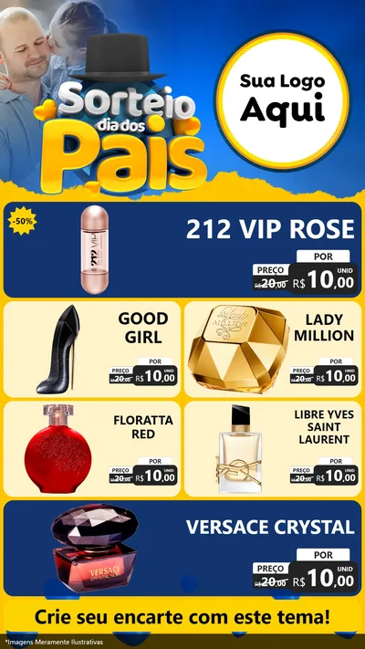 Modelo de TV para TV Vertical com o tema Sorteio Dia Dos Pais para Perfumes