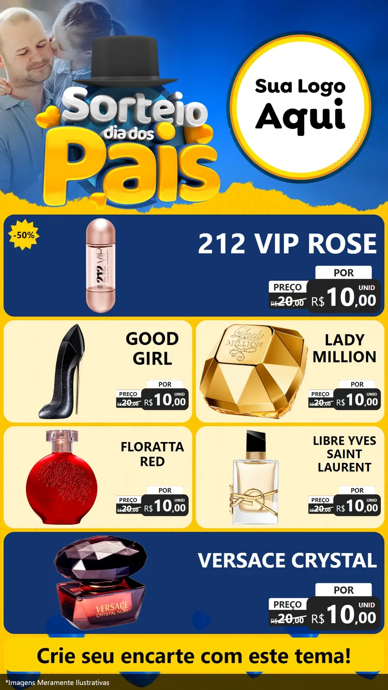 Modelo de TV para TV Vertical com o tema Sorteio Dia Dos Pais para Perfumes