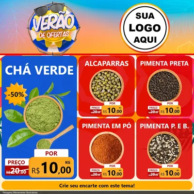 Modelo de Rede Social para Feed Facebook com o tema Verão de Ofertas para Produtos Naturais