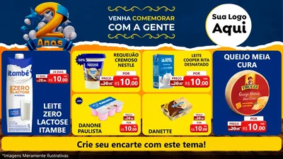 Modelo de TV para TV Horizontal com o tema Aniversário de 2 anos para Frios e Laticínios