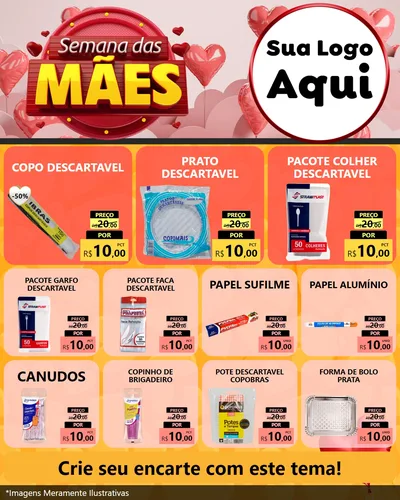 Modelo de Rede Social para Feed Instagram com o tema Semana das Mães para Embalagens