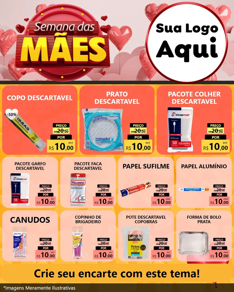 Modelo de Rede Social para Feed Instagram com o tema Semana das Mães para Embalagens