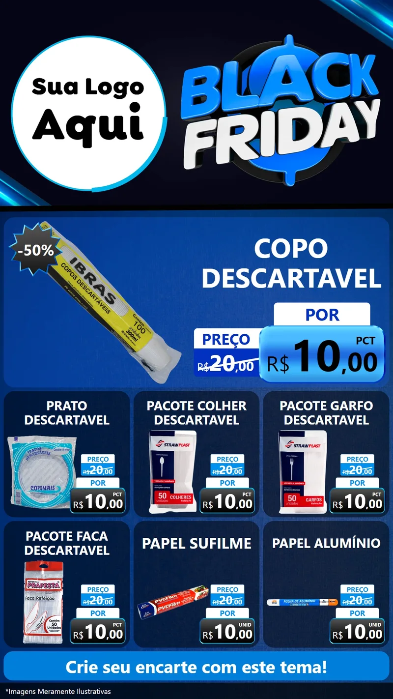 Modelo de Rede Social para Stories com o tema Black Friday para Embalagens