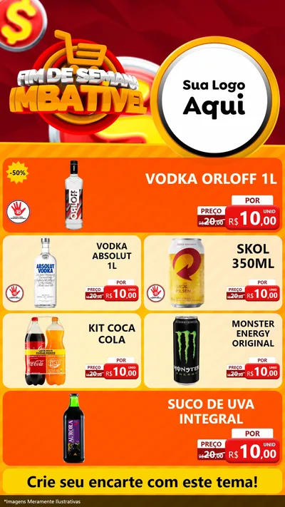 Modelo de TV para TV Vertical com o tema Fim de Semana Imbatível para Distribuidora de bebidas