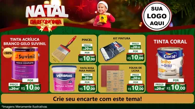 Modelo de TV para TV Horizontal com o tema Natal da Economia para Tintas e Ferramentas