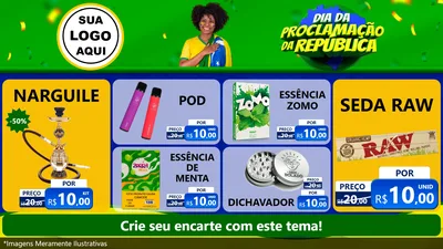 Modelo de TV para TV Horizontal com o tema Dia Da Proclamação Da República para Tabacaria