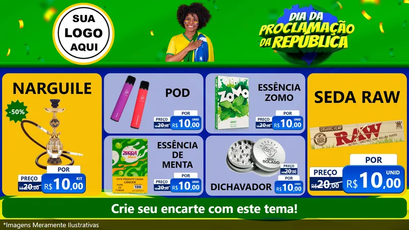 Modelo de TV para TV Horizontal com o tema Dia Da Proclamação Da República para Tabacaria