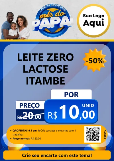 Modelo de Cartaz para Cartaz A4 Vertical com o tema Ofertas Imperdíveis Mês Do Papai para Frios e Laticínios