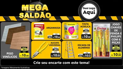 Modelo de TV para TV Horizontal com o tema Mega Saldão para Material para Construção
