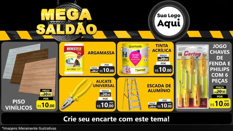 Modelo de TV para TV Horizontal com o tema Mega Saldão para Material para Construção