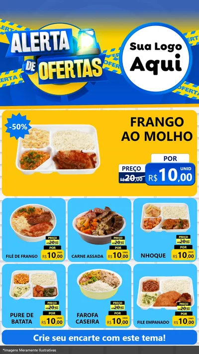 Modelo de Rede Social para Stories com o tema Alerta de Ofertas para Restaurante