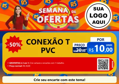 Modelo de Cartaz para Cartaz A4 Horizontal com o tema Semana de Ofertas para Tubos e conexões