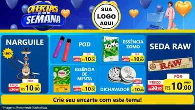 Modelo de TV para TV Horizontal com o tema Ofertas de Fim de Semana para Tabacaria