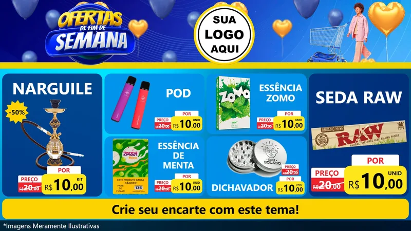Modelo de TV para TV Horizontal com o tema Ofertas de Fim de Semana para Tabacaria