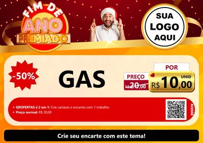Modelo de Cartaz para Cartaz A4 Horizontal com o tema Fim de Ano Premiado para Água e gás