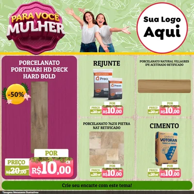 Modelo de Rede Social para Feed Facebook com o tema Para Você Mulher para Pisos e revestimentos