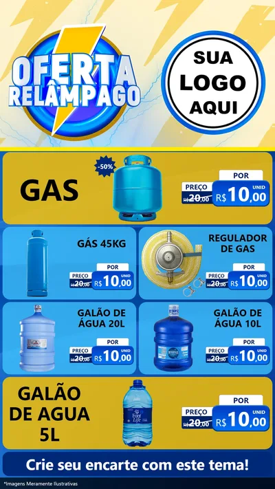 Modelo de TV para TV Vertical com o tema Oferta Relâmpago para Água e gás