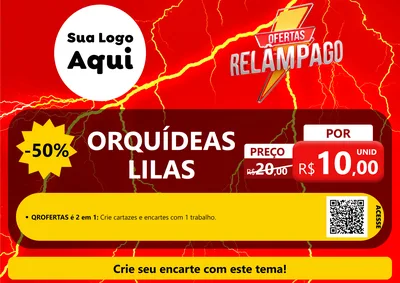 Modelo de Cartaz para Cartaz A4 Horizontal com o tema Ofertas Relâmpago para Floricultura e jardim