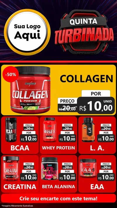 Modelo de Rede Social para Stories com o tema Quinta Turbinada para Suplementos alimentares