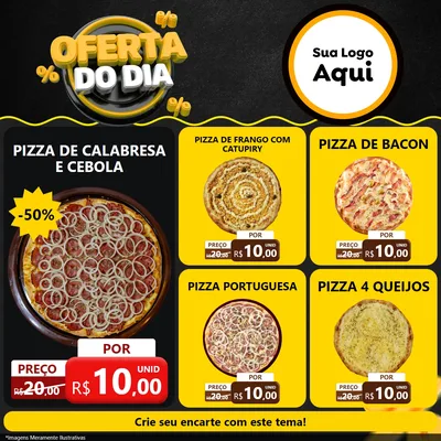 Modelo de Rede Social para Feed Facebook com o tema Oferta Do Dia para Pizzaria