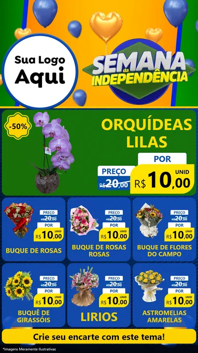 Modelo de Rede Social para Stories com o tema Semana da Independência para Floricultura e jardim