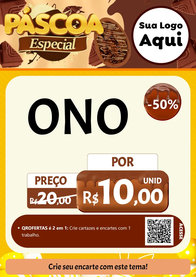 Modelo de Cartaz para Cartaz A4 Vertical com o tema Páscoa Especial para Óticas