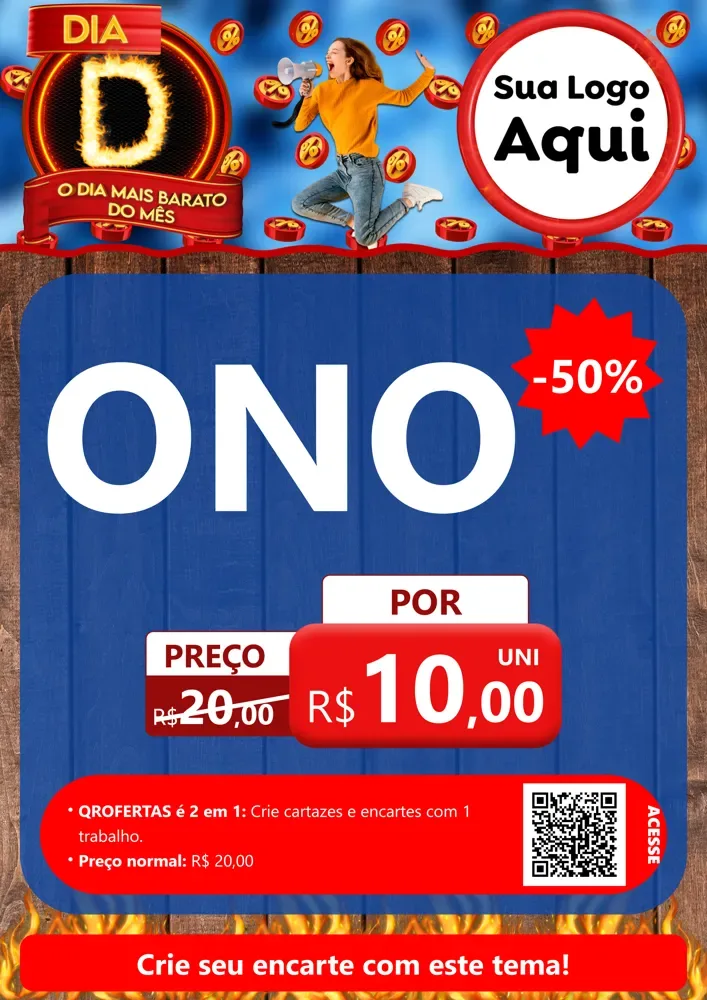 Modelo de Cartaz para Cartaz A4 Vertical com o tema Dia D - O Dia Mais Barato Do Mês para Óticas