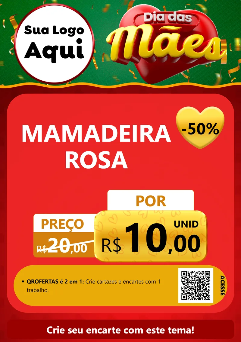 Modelo de Cartaz para Cartaz A4 Vertical com o tema Dia das Mães para Bebês