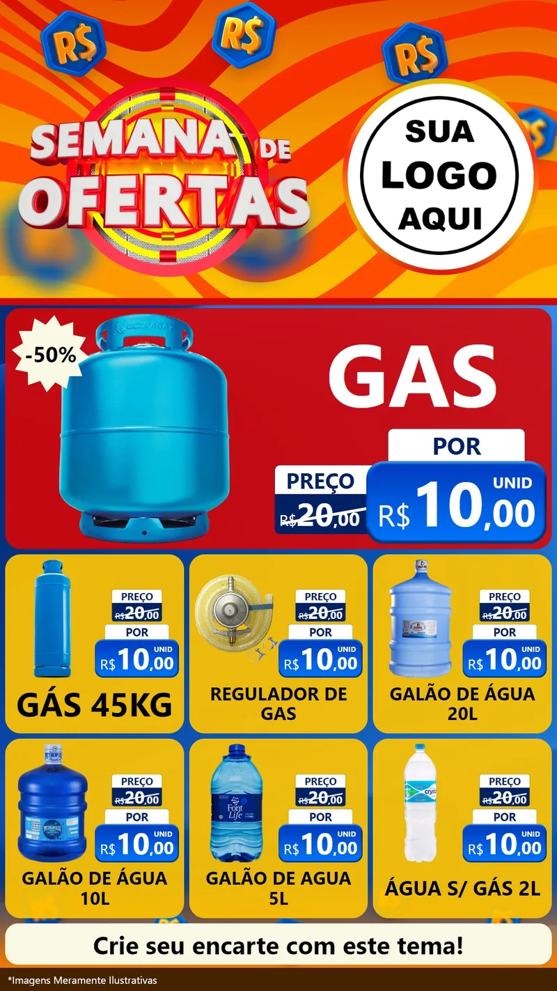 Modelo de Rede Social para Stories com o tema Semana de Ofertas para Água e gás