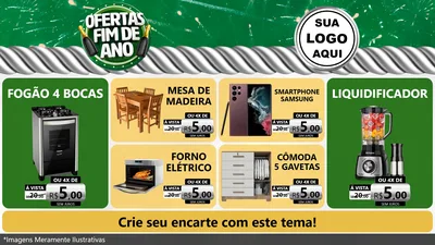 Modelo de TV para TV Horizontal com o tema Ofertas Fim de Ano para Móveis e Eletro