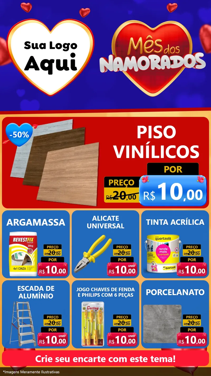 Modelo de Rede Social para Stories com o tema Mês dos Namorados para Material para Construção