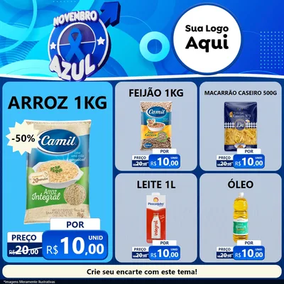Modelo de Rede Social para Feed Facebook com o tema Novembro Azul para Supermercado