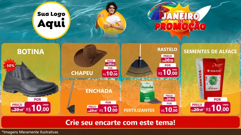 Modelo de TV para TV Horizontal com o tema Janeiro de Promoção para Agropecuária
