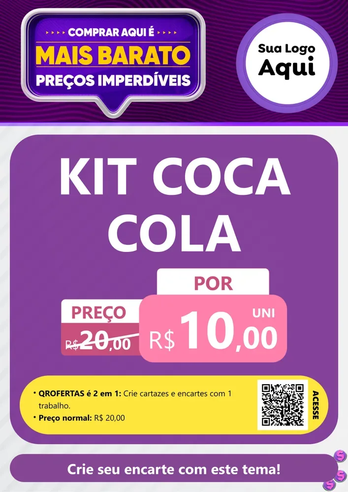 Modelo de Cartaz para Cartaz A4 Vertical com o tema Mais Barato para Distribuidora de bebidas