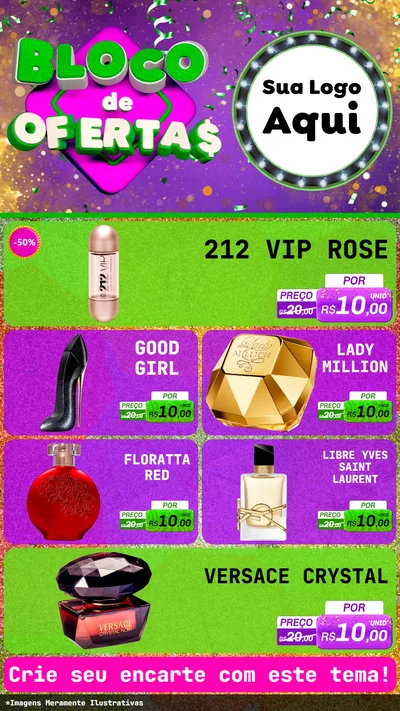 Modelo de TV para TV Vertical com o tema Bloco de Ofertas para Perfumes