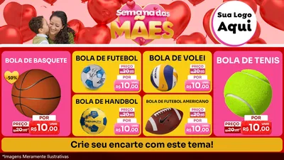 Modelo de TV para TV Horizontal com o tema Semana Das Mães para Artigos Esportivos