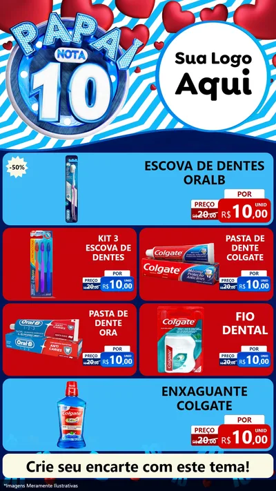 Modelo de TV para TV Vertical com o tema Papai Nota 10 para Higiene Pessoal