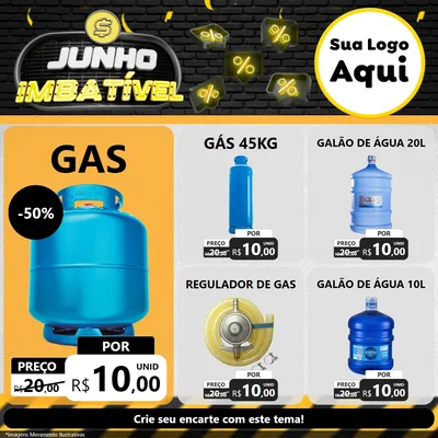 Modelo de Rede Social para Feed Facebook com o tema Junho Imbatível para Água e gás