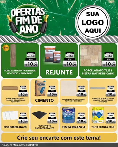 Modelo de Rede Social para Feed Instagram com o tema Ofertas Fim de Ano para Pisos e revestimentos