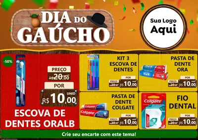 Modelo de Encarte para Encarte A4 Horizontal com o tema Dia do Gaúcho para Higiene Pessoal