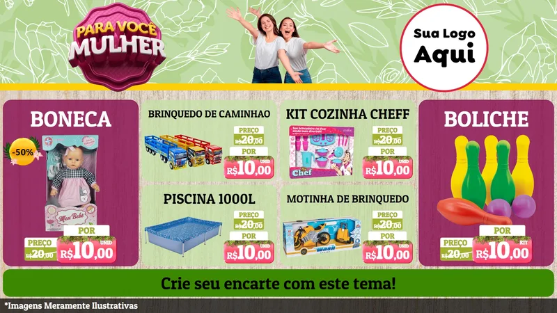 Modelo de TV para TV Horizontal com o tema Para Você Mulher para Brinquedos