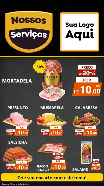Modelo de Rede Social para Stories com o tema Nossos Serviços para Frios e Laticínios