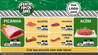 Modelo de TV para TV Horizontal com o tema Ofertas Fim de Ano para Açougue