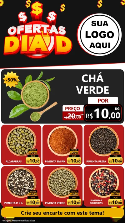 Modelo de Rede Social para Stories com o tema Ofertas Dia D para Produtos Naturais