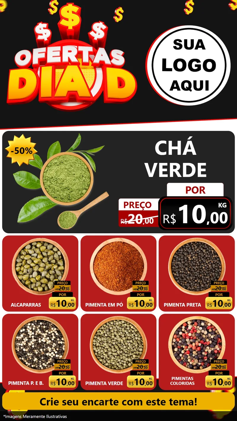 Modelo de Rede Social para Stories com o tema Ofertas Dia D para Produtos Naturais