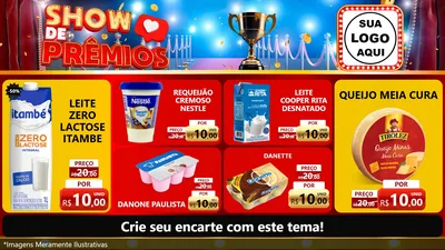 Modelo de TV para TV Horizontal com o tema Show de Prêmios para Frios e Laticínios